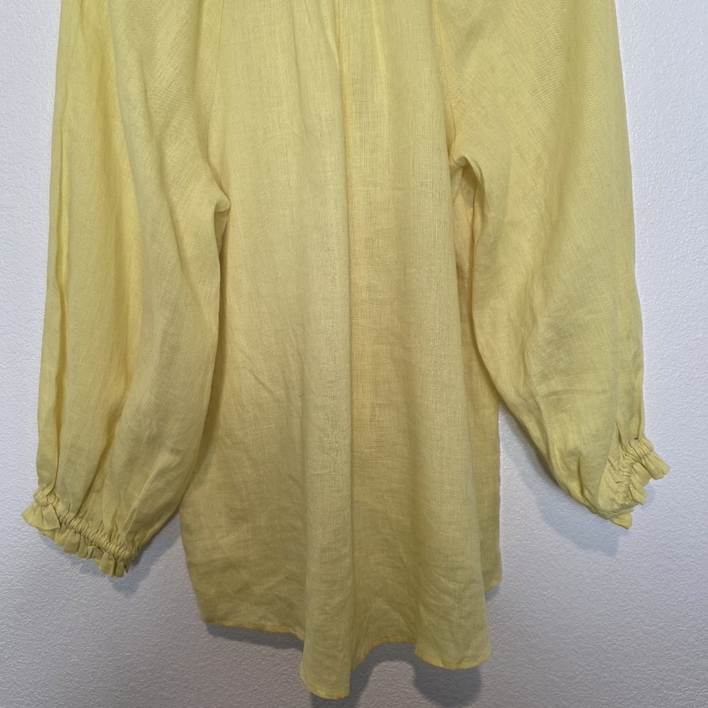 Anthropologie Maeve The Audie Linen Puff-Sleeve Blouse​​ Size Small - Picture 10 of 10